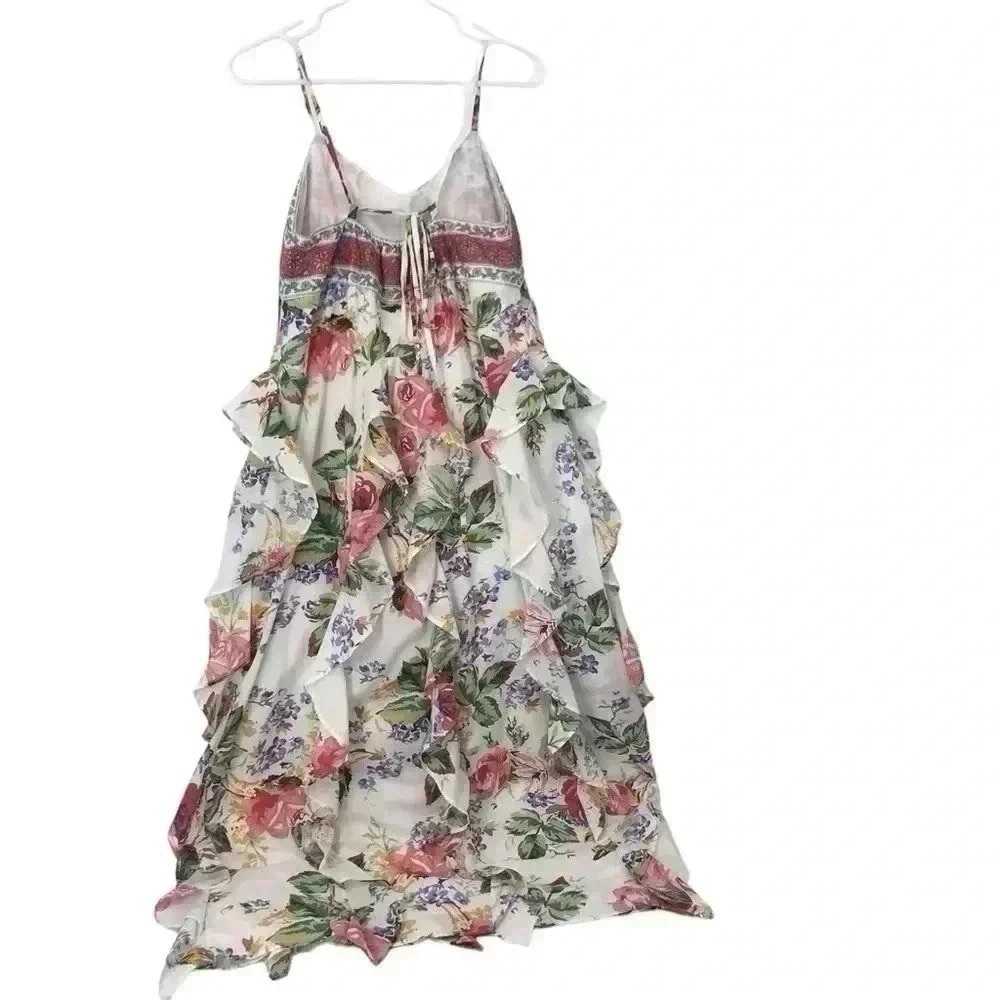 Alix of Bohemia Filipa Rosa Wildflower Dress M Cotton Ruffle Boho Resort Luxury - Picture 13 of 16